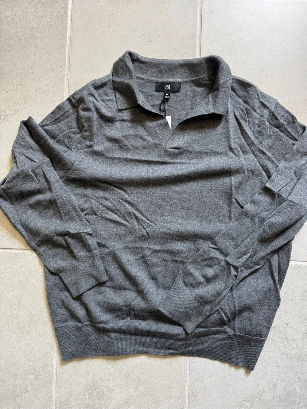 Banana Republic Men's Dark Gray V-Neck Sweater